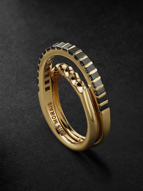Luis Morais Elliptical Gold Diamond Ring