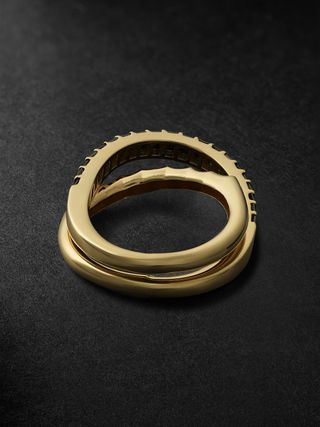 Luis Morais Elliptical Gold Diamond Ring — view 3