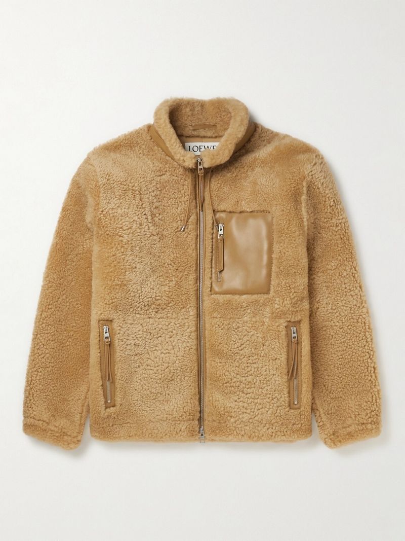 Loewe Leather-Trimmed Shearling Jacket — view 1
