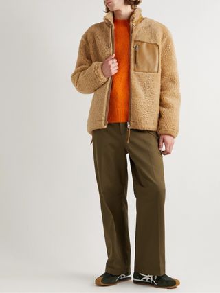Loewe Leather-Trimmed Shearling Jacket — view 2