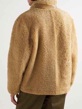 Loewe Leather-Trimmed Shearling Jacket — view 4