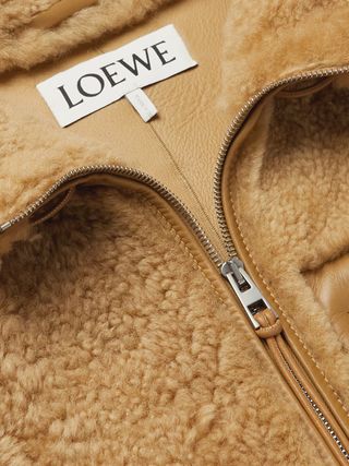 Loewe Leather-Trimmed Shearling Jacket — view 5