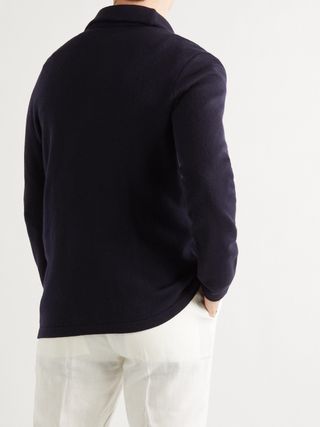 Ralph Lauren Purple Label Shawl-Collar Double-Breasted Cashmere Cardigan — view 4