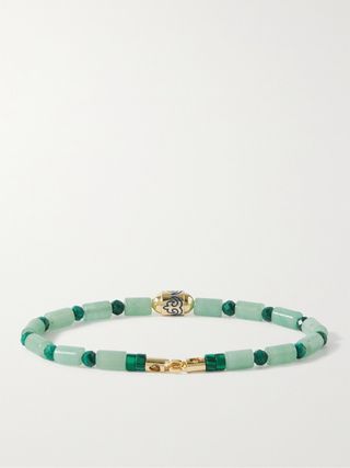 Luis Morais Gold, Chrysoprase, Malachite and Enamel Bracelet — view 3