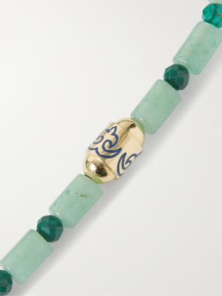Luis Morais Gold, Chrysoprase, Malachite and Enamel Bracelet — view 4