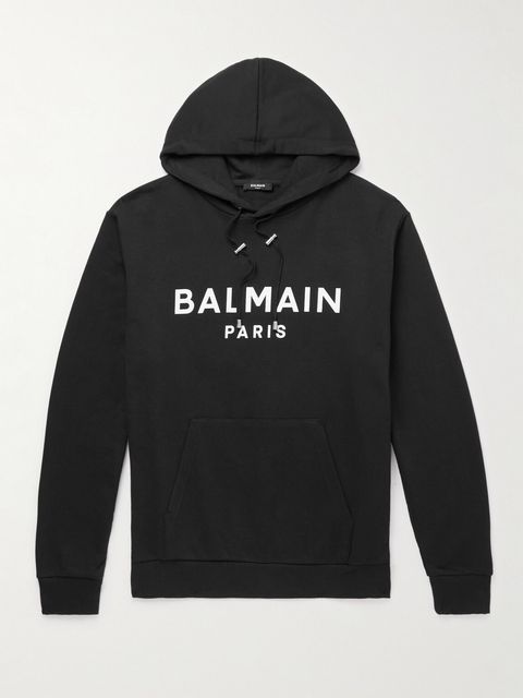 Balmain Logo-Print Cotton-Jersey Hoodie