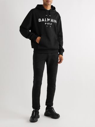 Balmain Logo-Print Cotton-Jersey Hoodie — view 2