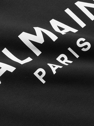 Balmain Logo-Print Cotton-Jersey Hoodie — view 3