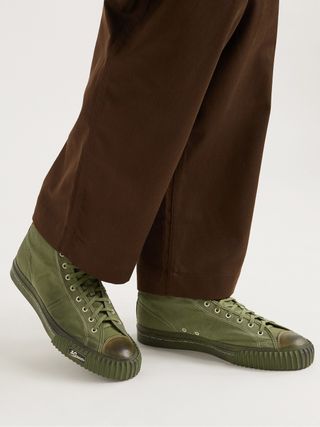 Visvim Kiefer Leather-Trimmed Canvas High-Top Sneakers — view 3