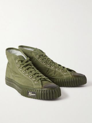 Visvim Kiefer Leather-Trimmed Canvas High-Top Sneakers — view 4
