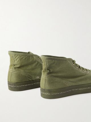 Visvim Kiefer Leather-Trimmed Canvas High-Top Sneakers — view 5