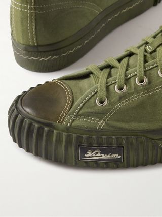 Visvim Kiefer Leather-Trimmed Canvas High-Top Sneakers — view 6