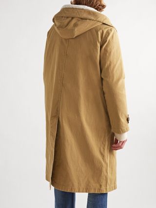 Yves Salomon Cotton-Twill Parka with Detachable Shearling and Shell Hooded Down Liner — view 4