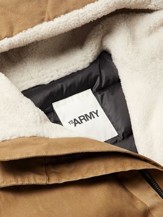 Yves Salomon Cotton-Twill Parka with Detachable Shearling and Shell Hooded Down Liner — view 5
