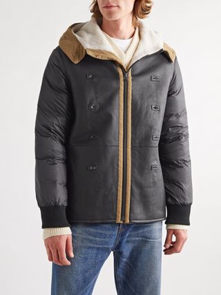 Yves Salomon Cotton-Twill Parka with Detachable Shearling and Shell Hooded Down Liner — view 6