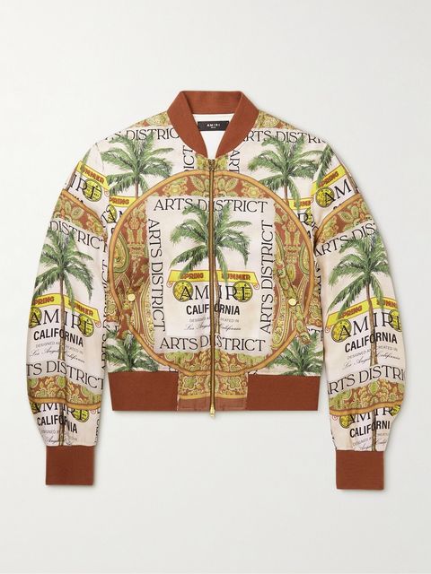 Amiri Printed Silk-Twill Bomber Jacket
