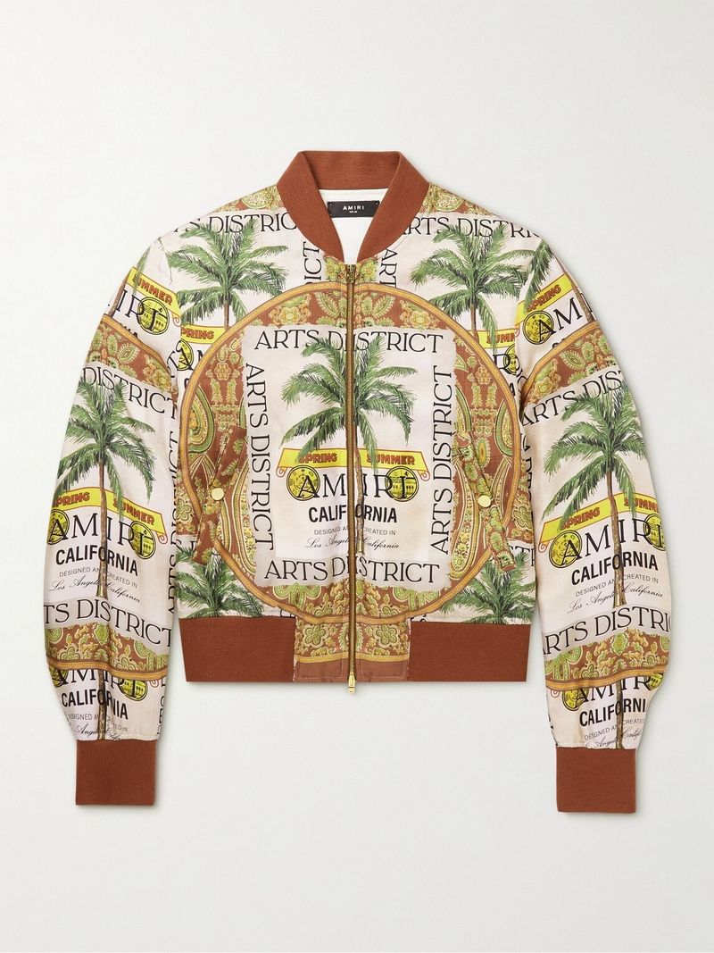 Amiri Printed Silk-Twill Bomber Jacket — view 1
