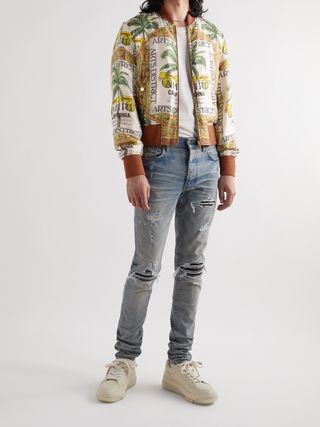 Amiri Printed Silk-Twill Bomber Jacket — view 2
