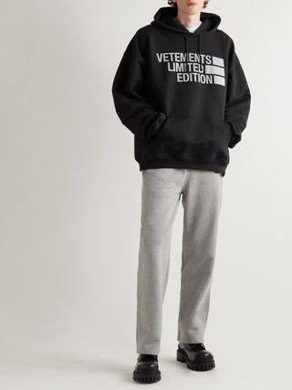 Vetements Logo-Print Cotton-Blend Jersey Hoodie — view 2