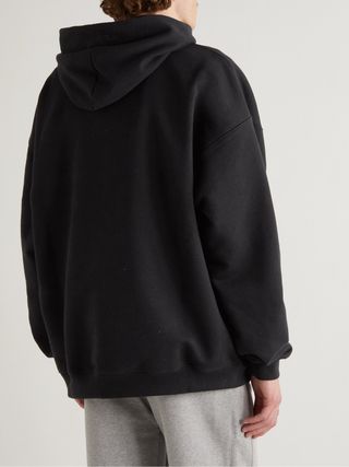 Vetements Logo-Print Cotton-Blend Jersey Hoodie — view 4