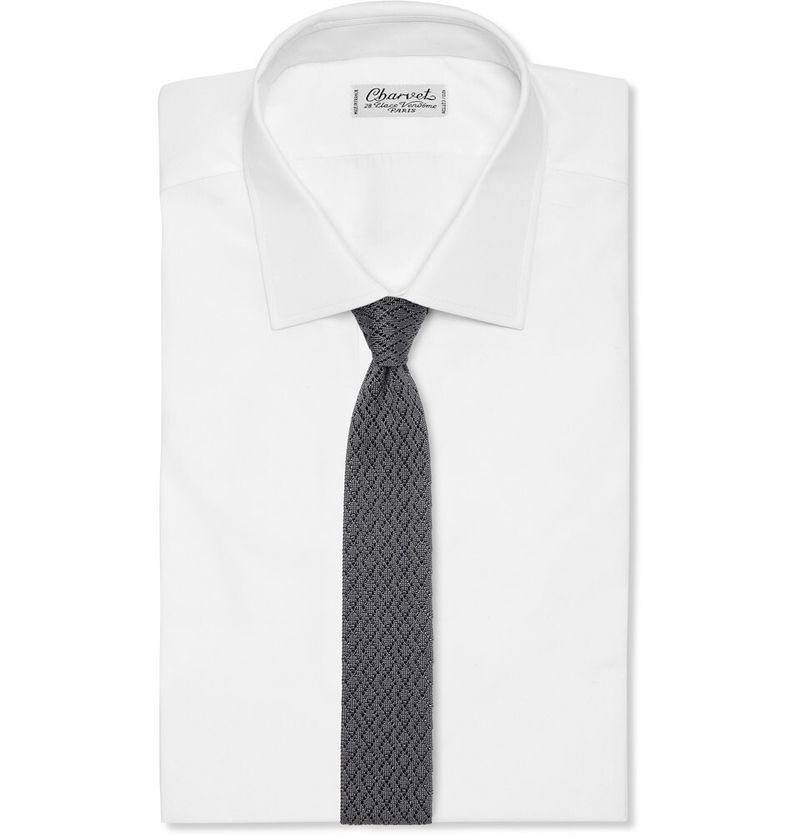 Ermenegildo Zegna 6cm Reversible Knitted Silk Tie — view 1