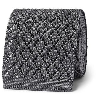 Ermenegildo Zegna 6cm Reversible Knitted Silk Tie — view 2