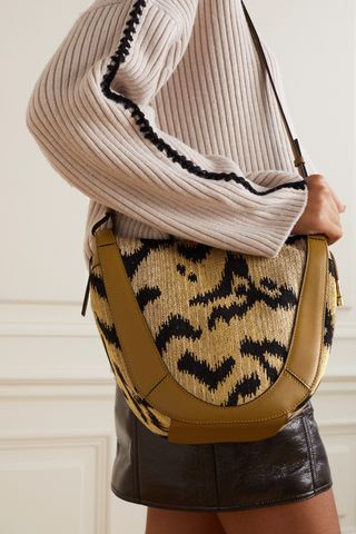 Ulla Johnson Hilma Leather-Trimmed Canvas Shoulder Bag — view 2