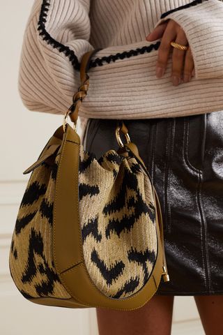 Ulla Johnson Hilma Leather-Trimmed Canvas Shoulder Bag — view 6