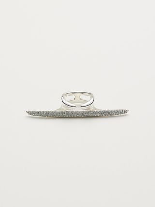 Ambush Liquid Metal Sterling Silver Swarovski Crystal Bar Multifinger Ring Japan — view 3