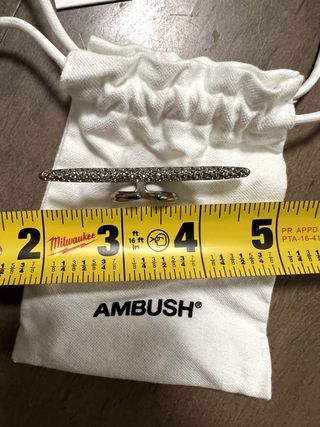 Ambush Liquid Metal Sterling Silver Swarovski Crystal Bar Multifinger Ring Japan — view 11