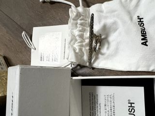 Ambush Liquid Metal Sterling Silver Swarovski Crystal Bar Multifinger Ring Japan — view 13