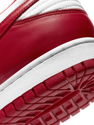 Nike Dunk Low — White and University Red — view 4