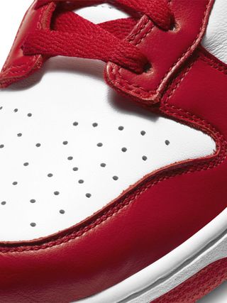 Nike Dunk Low — White and University Red — view 5