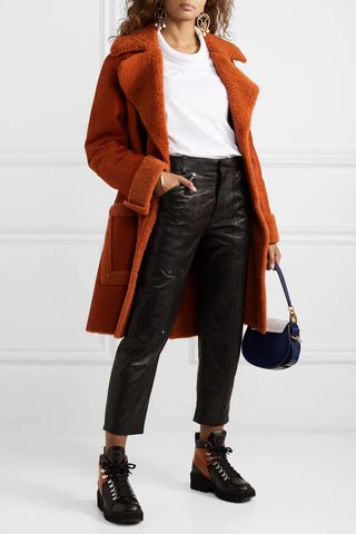 Chloé Bella Paneled Lizard-Effect Leather Ankle Boots — view 3