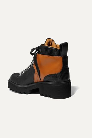 Chloé Bella Paneled Lizard-Effect Leather Ankle Boots — view 4
