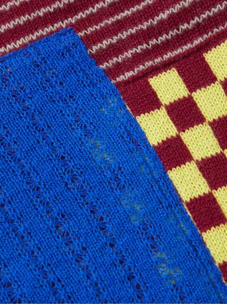 The Elder Statesman Moyen Patchwork Mercerised Wool and Cashmere-Blend Sweater — view 3