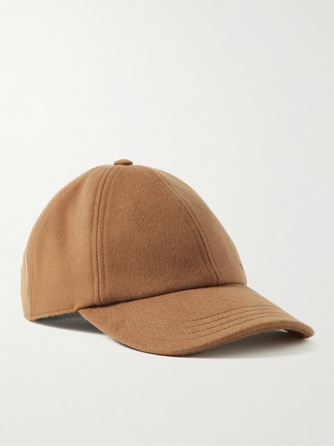 Berluti Embroidered Leather-Trimmed Wool-Blend Felt Baseball Cap