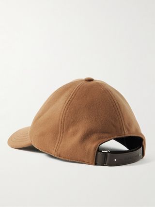 Berluti Embroidered Leather-Trimmed Wool-Blend Felt Baseball Cap — view 3