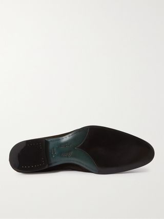 Brioni Leather-Trimmed Suede Penny Loafers — view 5