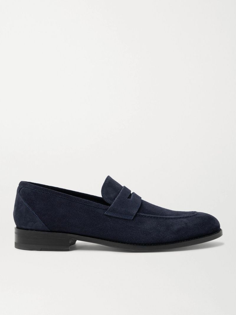 Manolo Blahnik George Suede Penny Loafers — view 1