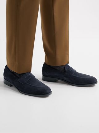 Manolo Blahnik George Suede Penny Loafers — view 3
