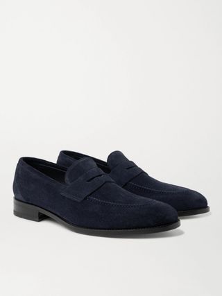 Manolo Blahnik George Suede Penny Loafers — view 4