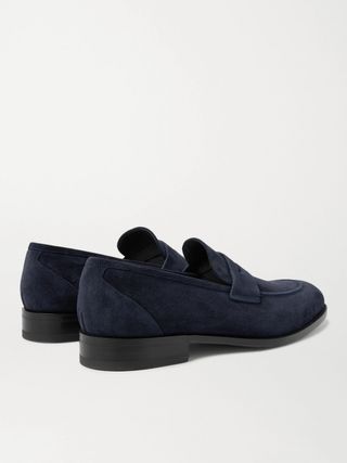 Manolo Blahnik George Suede Penny Loafers — view 5