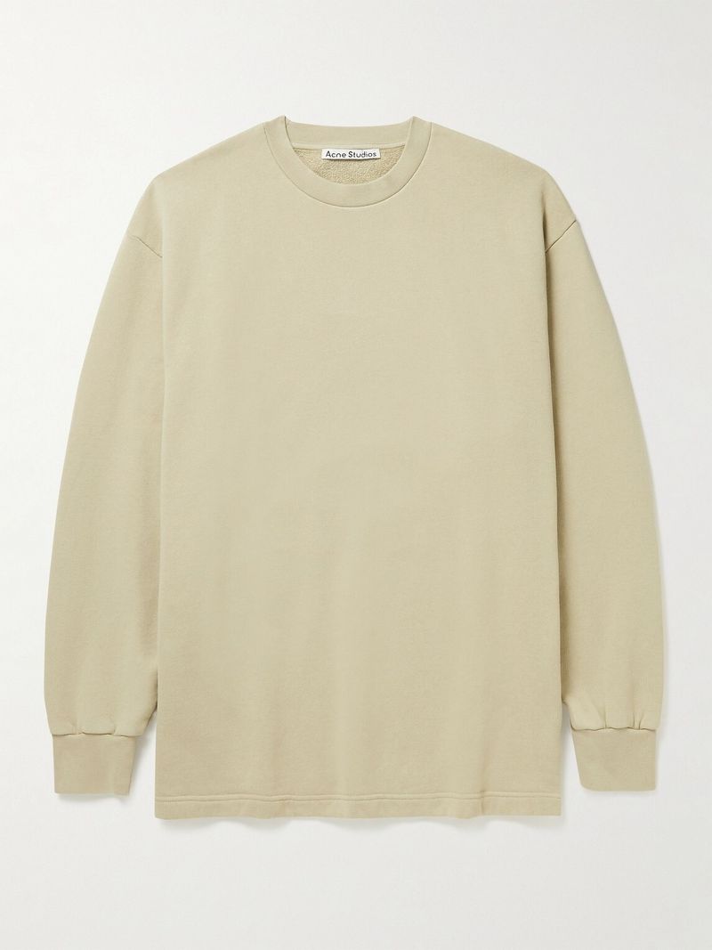 Acne Studios Logo-Embroidered Organic Cotton-Jersey Sweatshirt — view 1