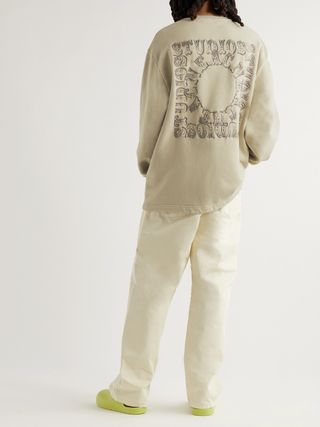 Acne Studios Logo-Embroidered Organic Cotton-Jersey Sweatshirt — view 2