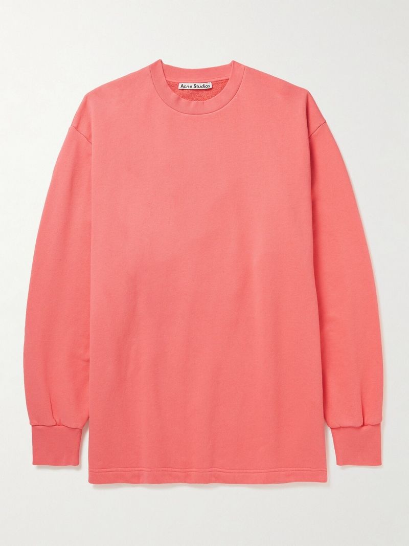 Acne Studios Logo-Embroidered Organic Cotton-Jersey Sweatshirt — view 1