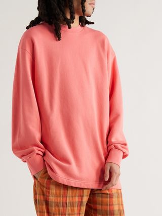 Acne Studios Logo-Embroidered Organic Cotton-Jersey Sweatshirt — view 4