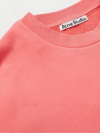 Acne Studios Logo-Embroidered Organic Cotton-Jersey Sweatshirt — view 5