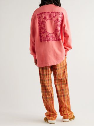 Acne Studios Logo-Embroidered Organic Cotton-Jersey Sweatshirt — view 2