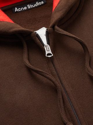 Acne Studios Logo-Embroidered Colour-Block Cotton-Jersey Zip-Up Hoodie — view 3